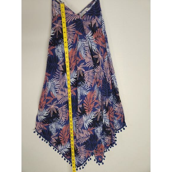 Goa Beachwear by Japna Small Tropical Palm Pom Pom Handkerchief Hem Sundress. - Picture 7 of 9